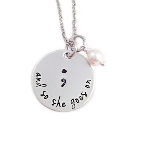 Jewelry - Semicolon Suicide Awareness Necklace